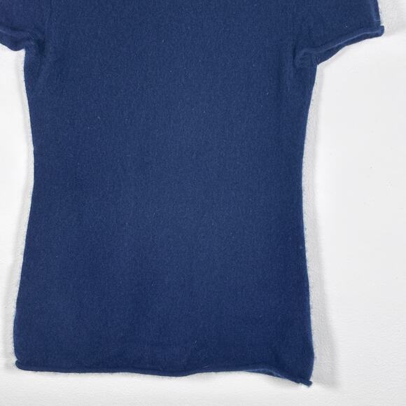J. Crew Navy Blue Cashmere T-Shirt Sweater Short Sleeve Size XS Pre-Loved - Picture 4 of 14